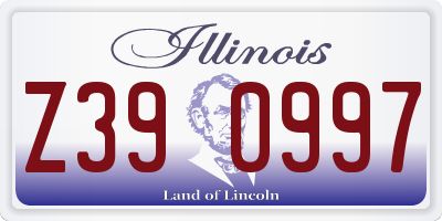 IL license plate Z390997