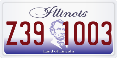 IL license plate Z391003