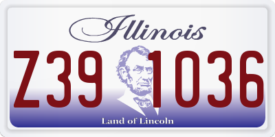 IL license plate Z391036
