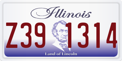 IL license plate Z391314