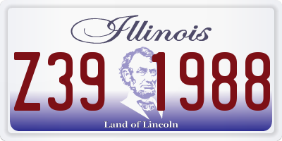 IL license plate Z391988