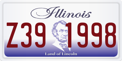IL license plate Z391998
