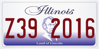 IL license plate Z392016