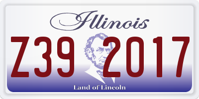 IL license plate Z392017