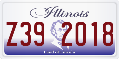 IL license plate Z392018