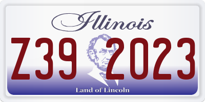 IL license plate Z392023
