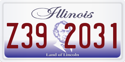 IL license plate Z392031
