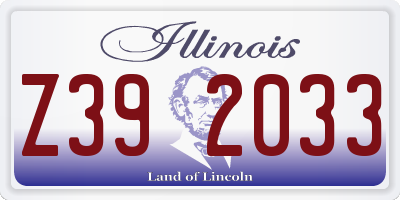 IL license plate Z392033