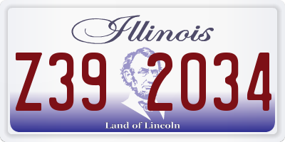 IL license plate Z392034