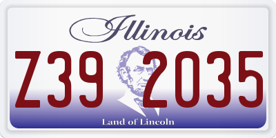 IL license plate Z392035