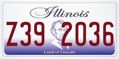IL license plate Z392036