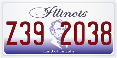 IL license plate Z392038