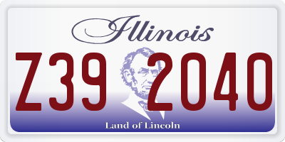 IL license plate Z392040