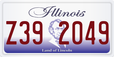 IL license plate Z392049