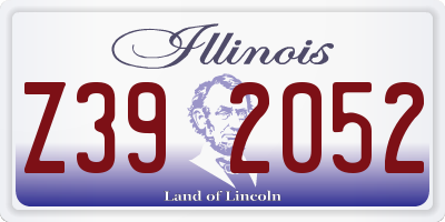 IL license plate Z392052