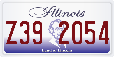 IL license plate Z392054
