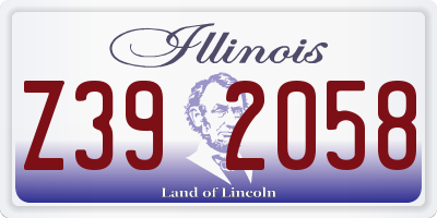 IL license plate Z392058