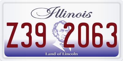 IL license plate Z392063