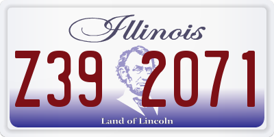 IL license plate Z392071