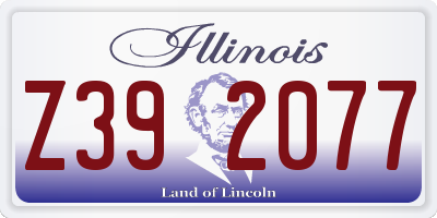 IL license plate Z392077