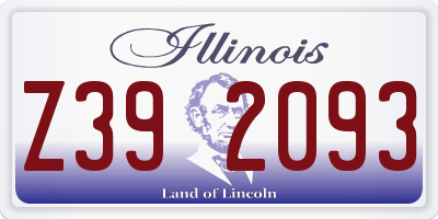 IL license plate Z392093