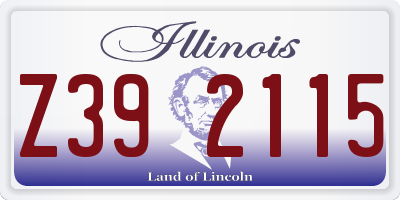 IL license plate Z392115