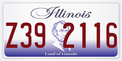 IL license plate Z392116