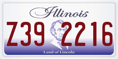 IL license plate Z392216