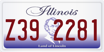 IL license plate Z392281