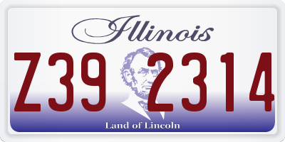 IL license plate Z392314