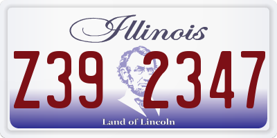 IL license plate Z392347
