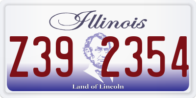 IL license plate Z392354