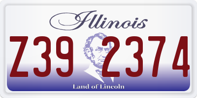 IL license plate Z392374