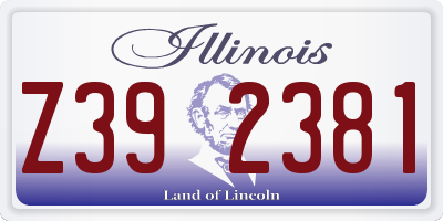 IL license plate Z392381