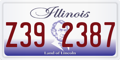 IL license plate Z392387