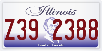 IL license plate Z392388