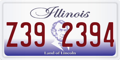 IL license plate Z392394