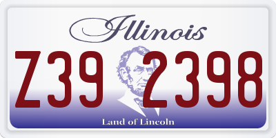 IL license plate Z392398