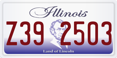 IL license plate Z392503