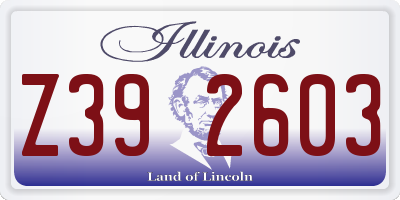 IL license plate Z392603