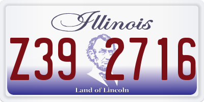 IL license plate Z392716