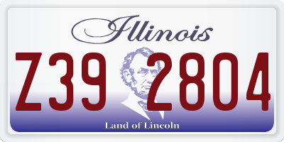 IL license plate Z392804