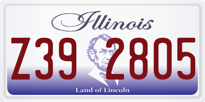 IL license plate Z392805