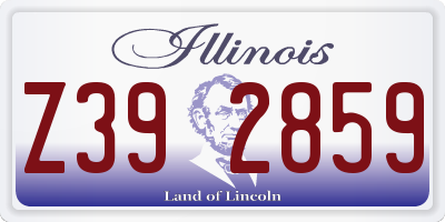 IL license plate Z392859