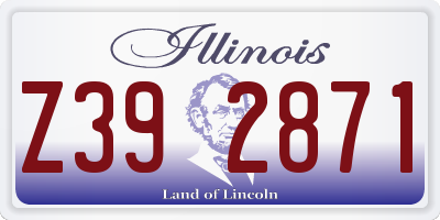 IL license plate Z392871