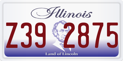 IL license plate Z392875