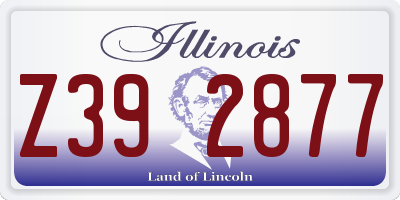 IL license plate Z392877