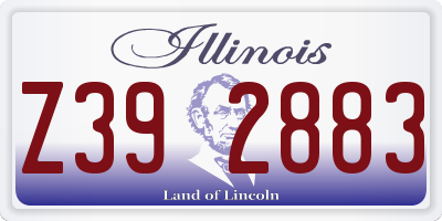 IL license plate Z392883