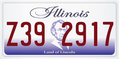 IL license plate Z392917