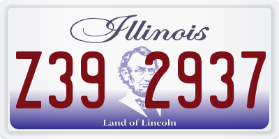 IL license plate Z392937
